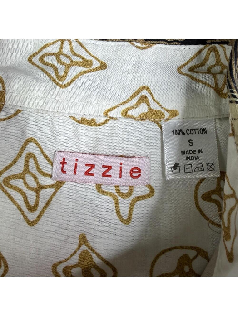Tizzie Women’s Small Brown Striped Button Front Shirt Frayed Hem Boho Western - Picture 4 of 13